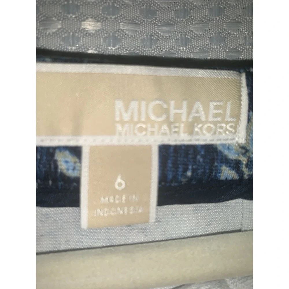 NWT‎ Michael Kors Floral Print Circle Skirt Heritage Blue Sz 6